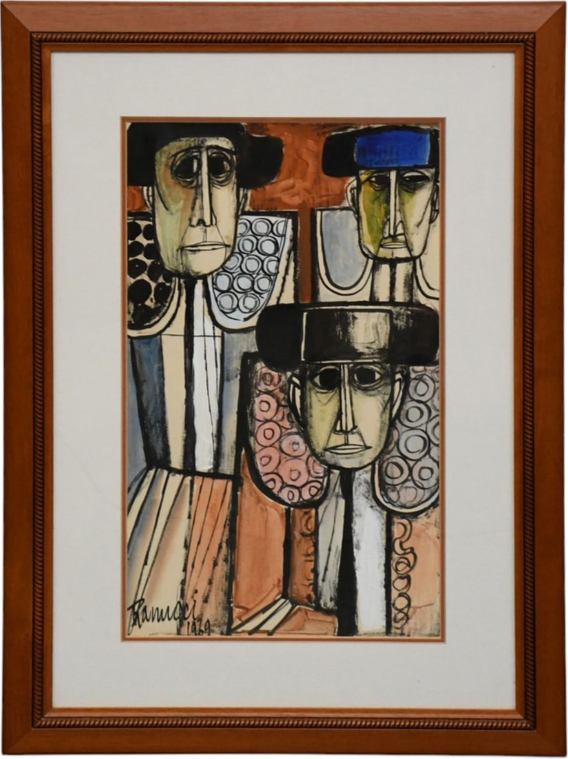 Lucio Ranucci (Italian 1924-2017) oil on canvas, Matadors, signed and dated 1969. sight size 20 x: Lucio Ranucci (Italian 1924-2017) oil on canvas, Matadors, signed and dated 1969. sight size 20 x 12 inches, overall framed 30-1/2 x 21-1/2 inches.