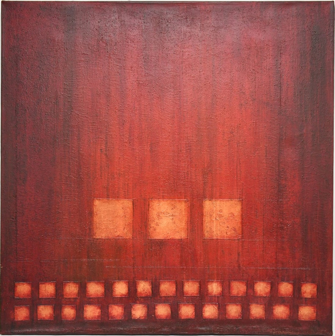 CARLOS TORRES (MEXICAN, B.1949) Large Acrylic on canvas, Modern Abstract 20th century. 42 x 42 (1 of 5)