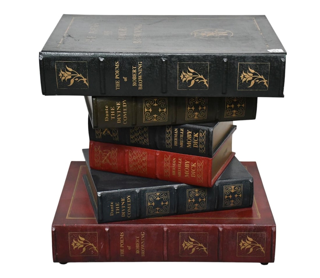 Stacked "Old Book Style" Side Table with Single Drawer, 22 1/2"h x 22 1/4"w x 16 1/2"d: Stacked "Old Book Style" Side Table with Single Drawer, 22 1/2"h x 22 1/4"w x 16 1/2"d