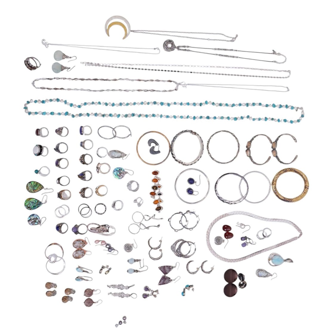 Sterling Silver jewelry Lot. 22 ozts Designer Carol Pollock, DDD, PZ MA, Milor, DTR, PAJ, RLM, Sajen (1 of 5)