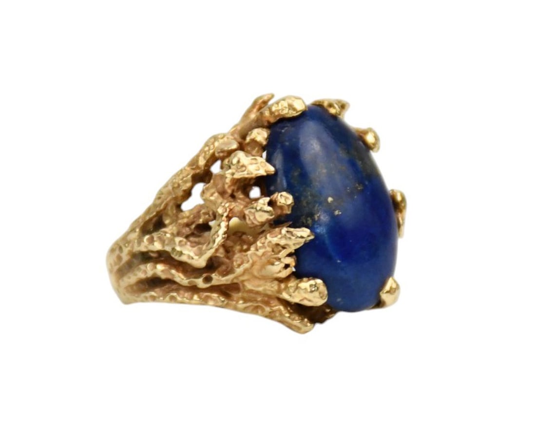 14K Yellow Gold Lapis Ring. Size 6 wt. 13.1 grams: 14K Yellow Gold Lapis Ring. Size 6 wt. 13.1 grams