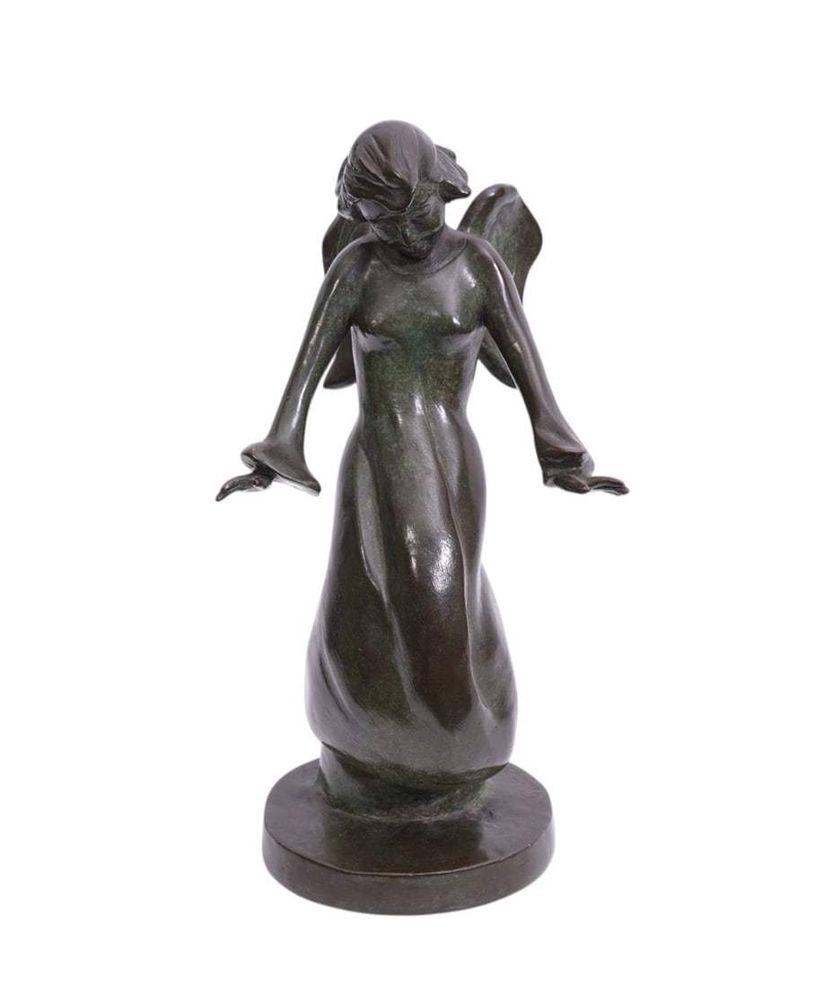 Bronze Gertrude Colburn Angel, 10" x 5"w: Bronze Gertrude Colburn Angel, 10" x 5"w