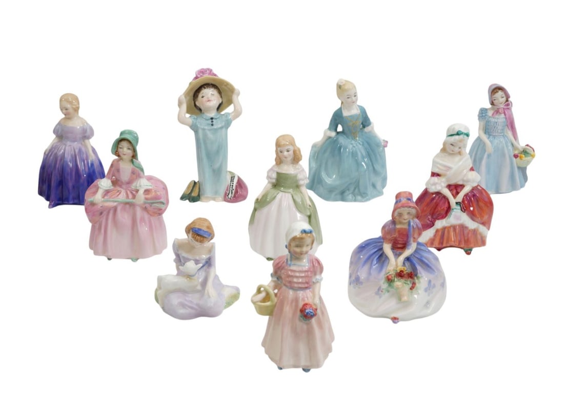 10 Assorted Royal Doulton Figures, incl; Marie, A Child From Williamsburg, Monica, Mary Had a Little (1 of 8)