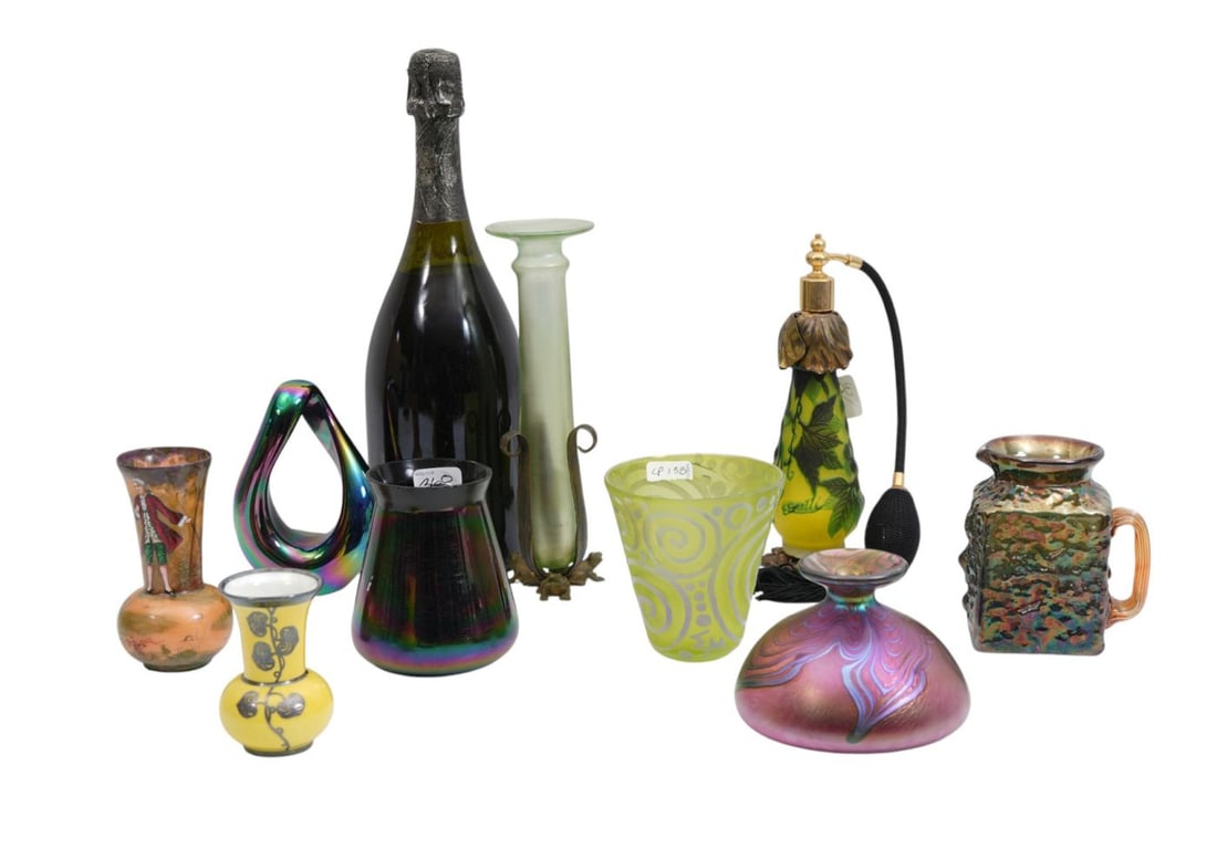 Collection of Antique & Vintage Assorted Art Glass, 8 1/2"h x 4"w Largest (1 of 5)