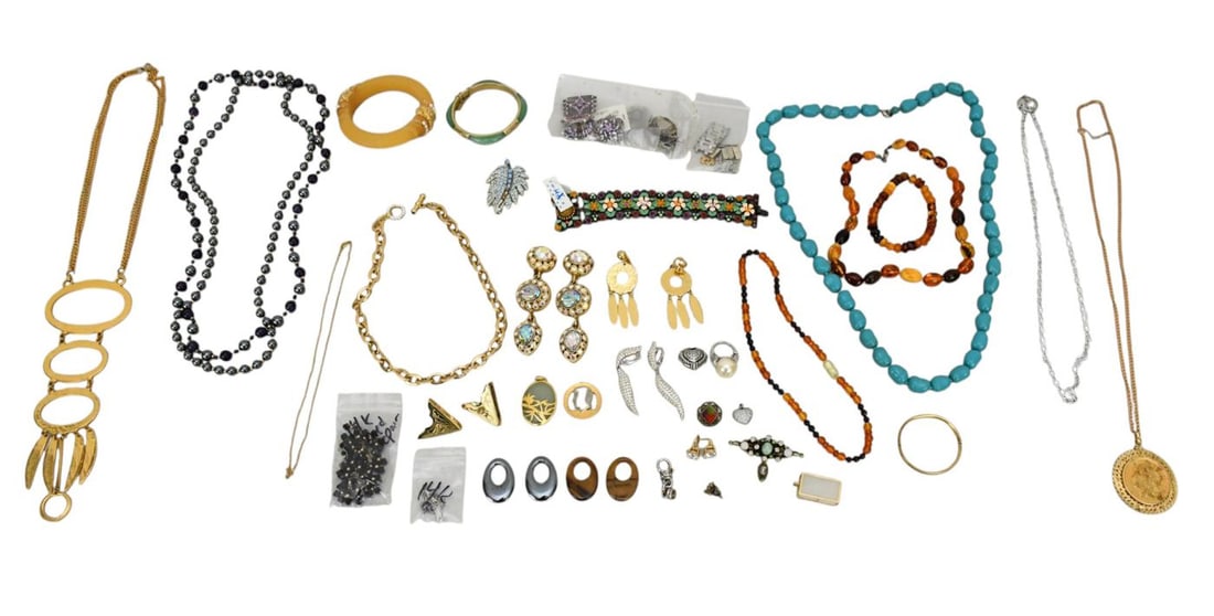 Designer Costume Jewelry Lot. Ciner, Original by Robert, Graziano, Bijoux, Nolan Miller, 14K White (1 of 16)