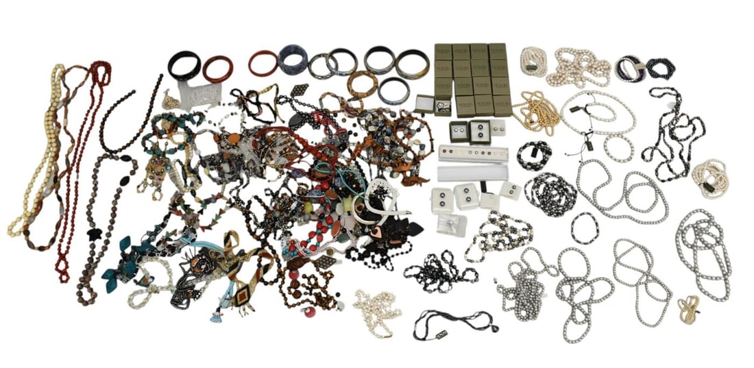 Large Lot of Costume Jewelry, Pearls & Semi Precious Stone. Honora Culture Pearls, Some signed and (1 of 17)