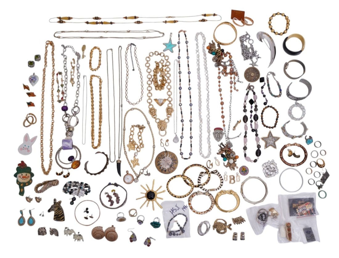 Large Costume Jewelry Lot. Desingers Hunt, Kenneth Lane, RLM Andy Warhol Foundation, Milor, Linda (1 of 9)