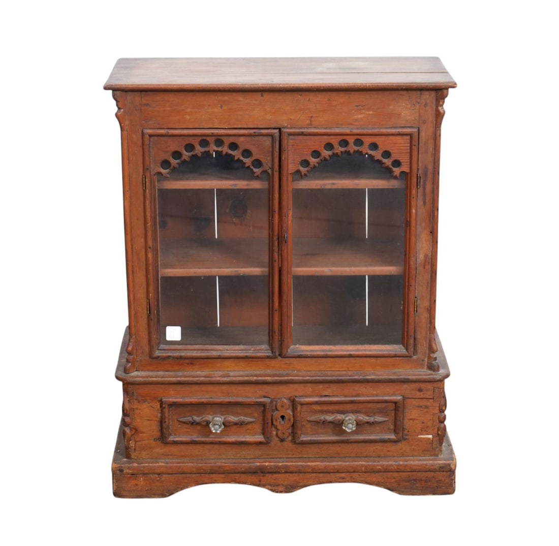 Small Cabinet, Circa 1900, 2 Doors Over 2 Side by Side Drawers, 29"h x 24"w x 12"d (1 of 5)