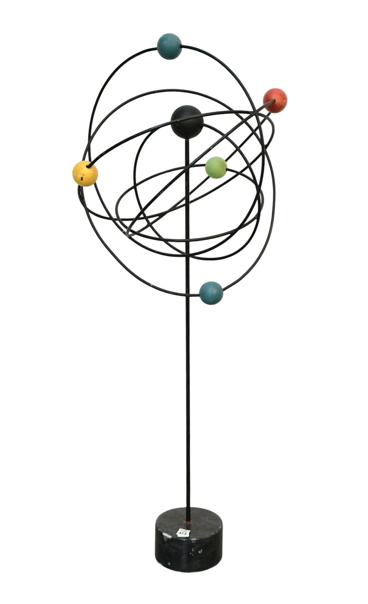Modern Sphere with Black Colored Spheres, 44"H x 23"w: Modern Sphere with Black Colored Spheres, 44"H x 23"w