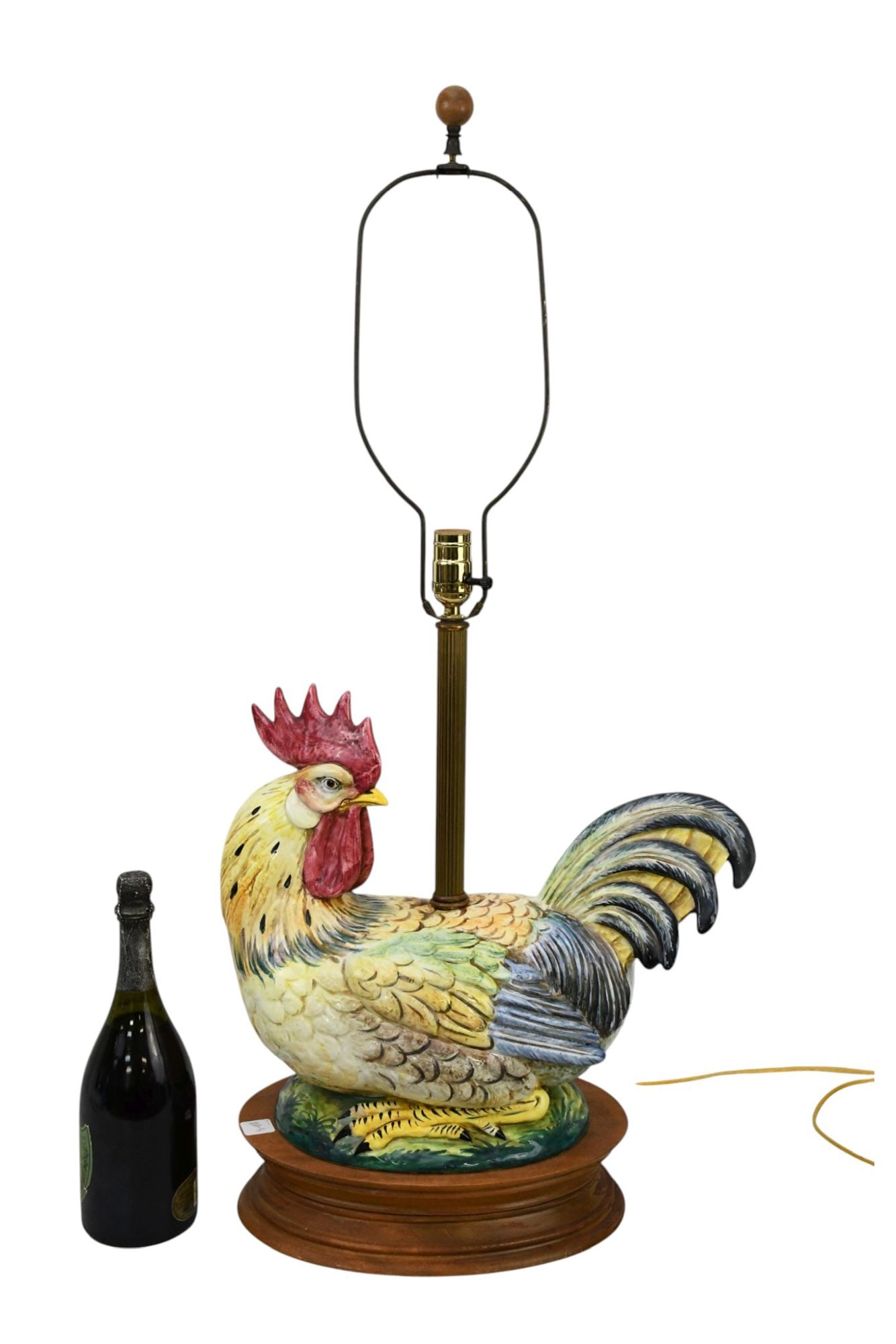 Large Pottery Rooster Lamp, 36"h (1 of 3)