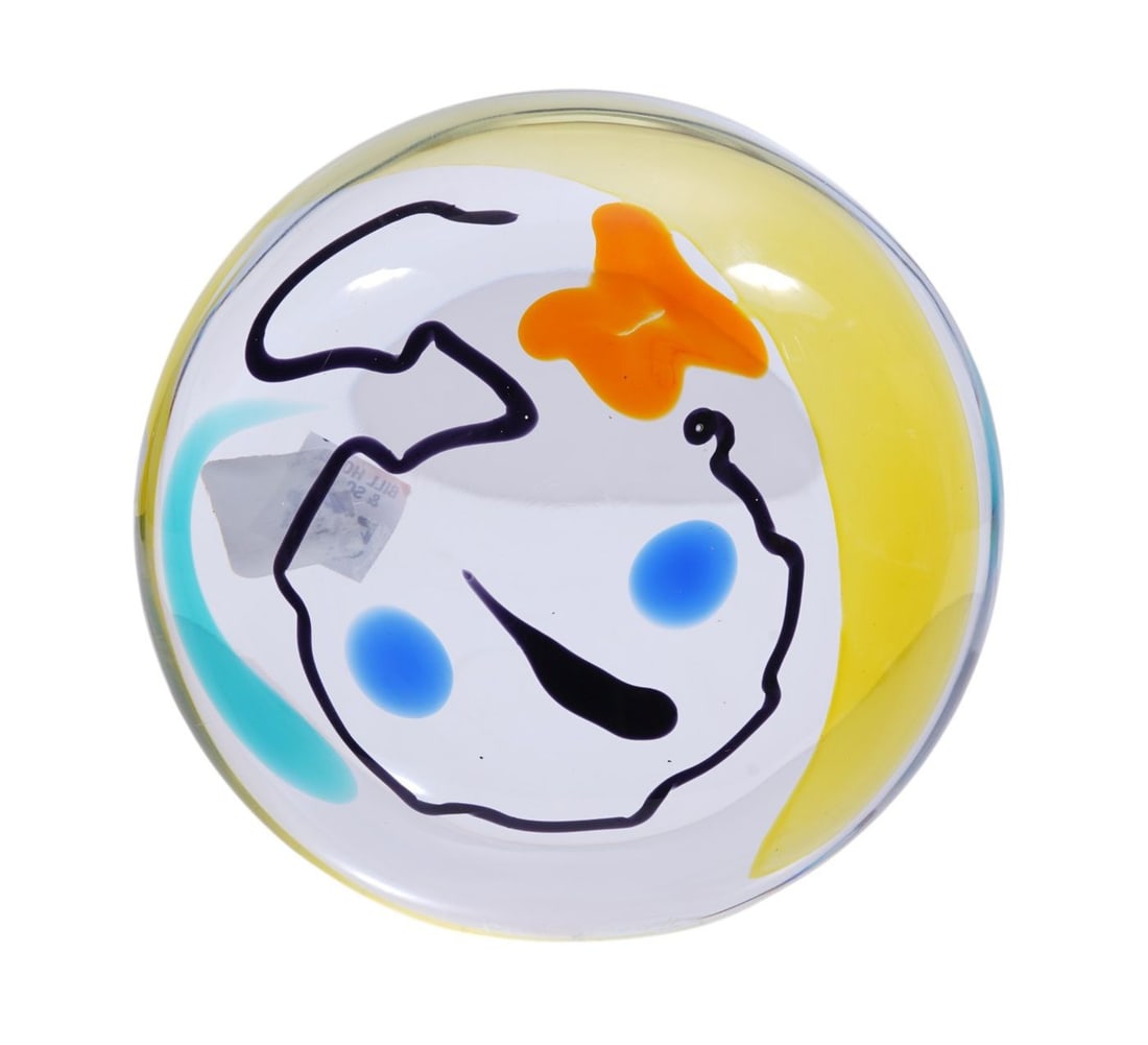 Italian Art Glass Face, Signed, 8"h x 8"w: Italian Art Glass Face, Signed, 8"h x 8"w