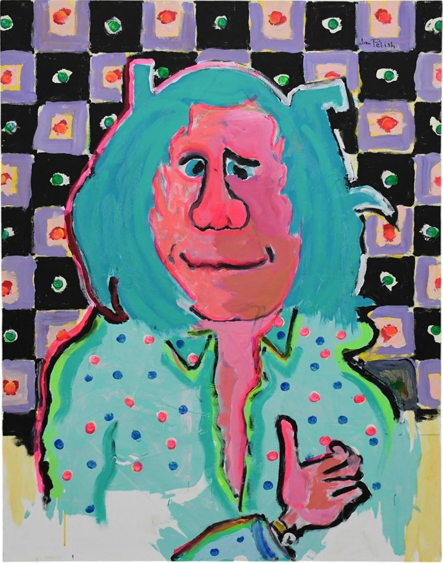 Jim Pelish Portrait Painting, double sided painting, 48"h x 36"w: Jim Pelish Portrait Painting, double sided painting, 48"h x 36"w