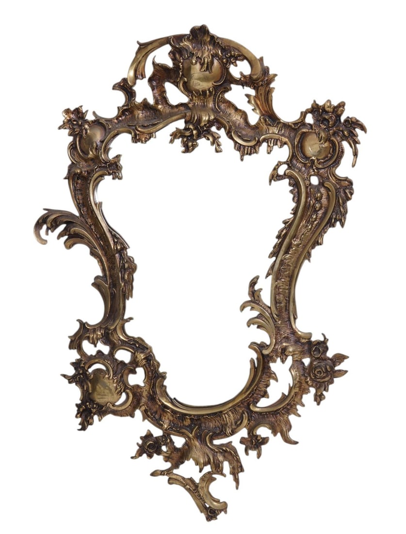 Cast Bronze Rococo Framed Mirror, 30"h x 20"w (1 of 5)