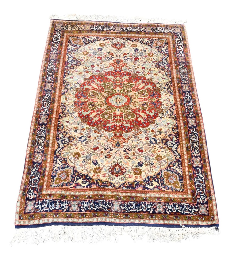 Persian Isfahan Rug, Central Medallion with Intricate Floral Design, 6'10" x 4'7" (1 of 6)