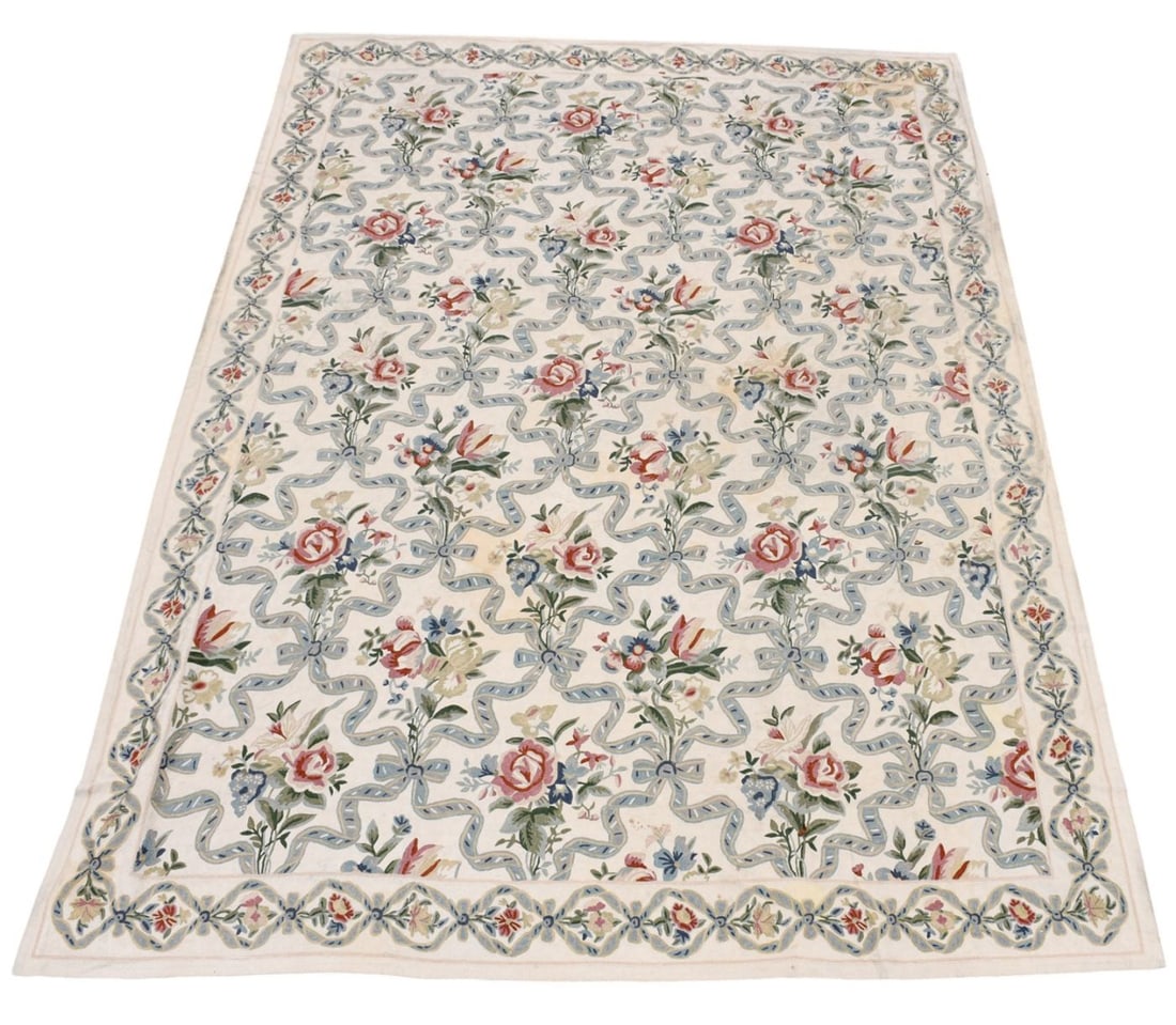Marcella French Country Floral Wool and Cotton Rug, 12' x 8'11" (needs cleaning) (1 of 6)