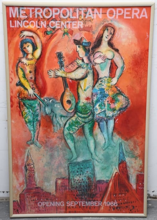 Marc Chagall Exibition Poster, Metropolitan Opera Lincoln Center September 1966, (1 of 8)