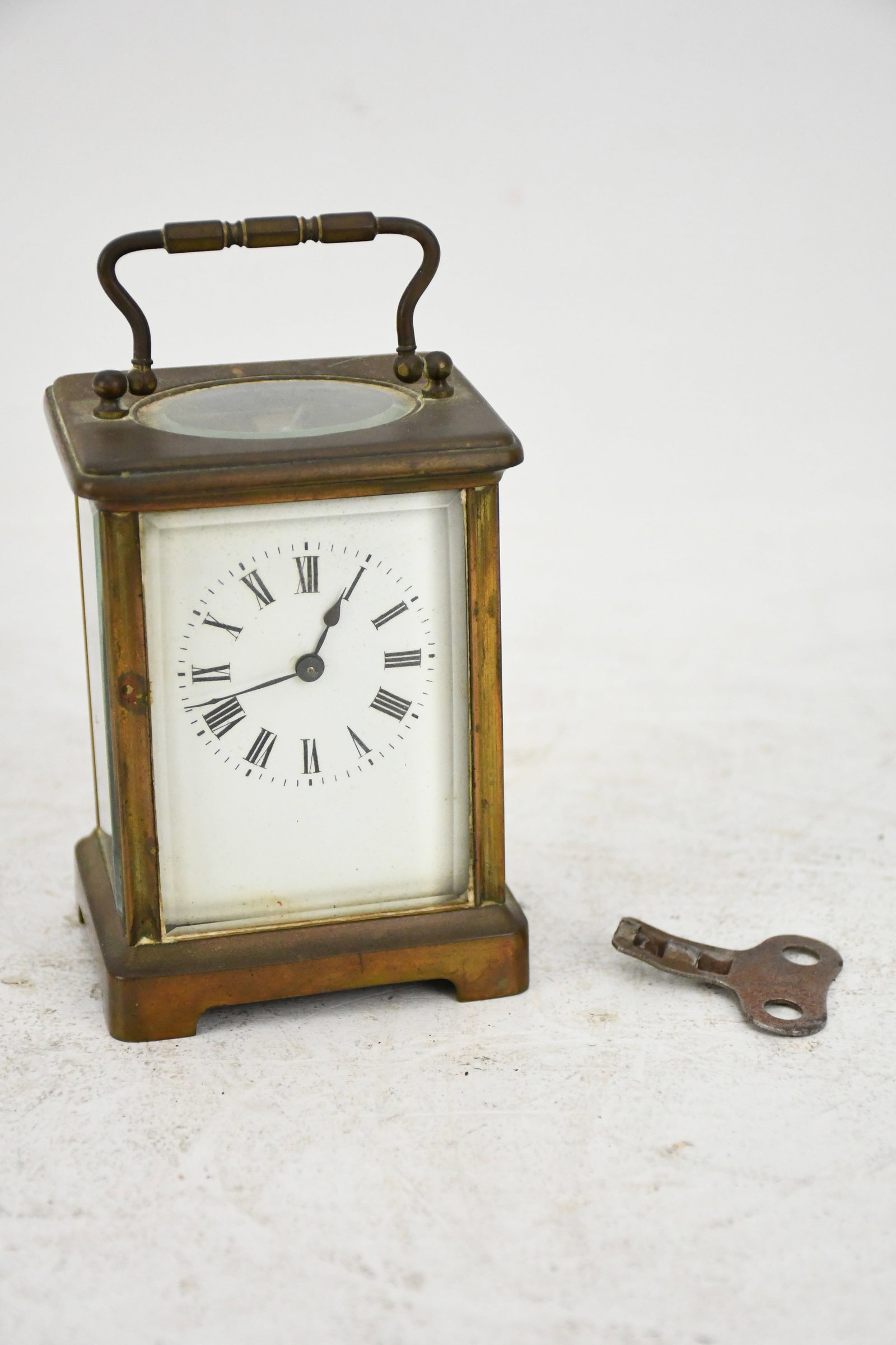 Antique French Carriage Clock 6" h x 3" w x 2.5" d (1 of 9)