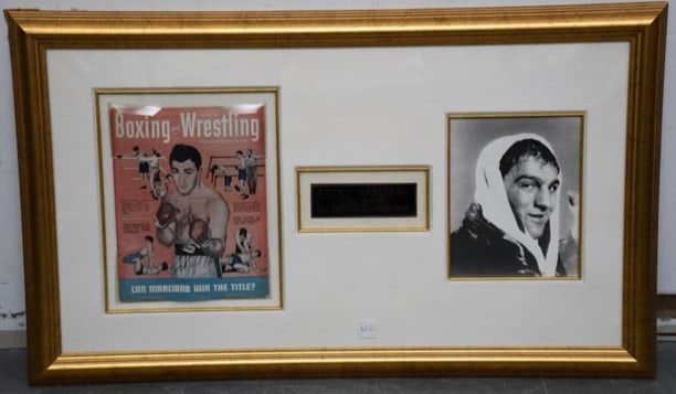 Autographed Rocky Marciano "Boxing and Wrestling" Magazine Nicely framed with plaque and picture, Ov (1 of 6)