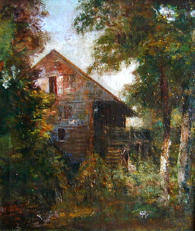 FREDERICK WILLIAM KOST (AMER 1861-1923) OIL A fine oil: FREDERICK WILLIAM KOST (AMER 1861-1923) OIL A fine oil on canvas by the renowned American artist Frederick William Kost who was widely exhibited at the National Academy; the scene depicts the Mill at 