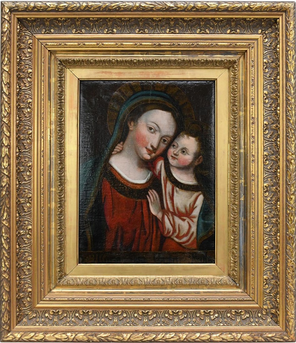 18th/19thth Century Italian Baroque style oil on canvas painting of Madonna and Christ Child, (1 of 8)