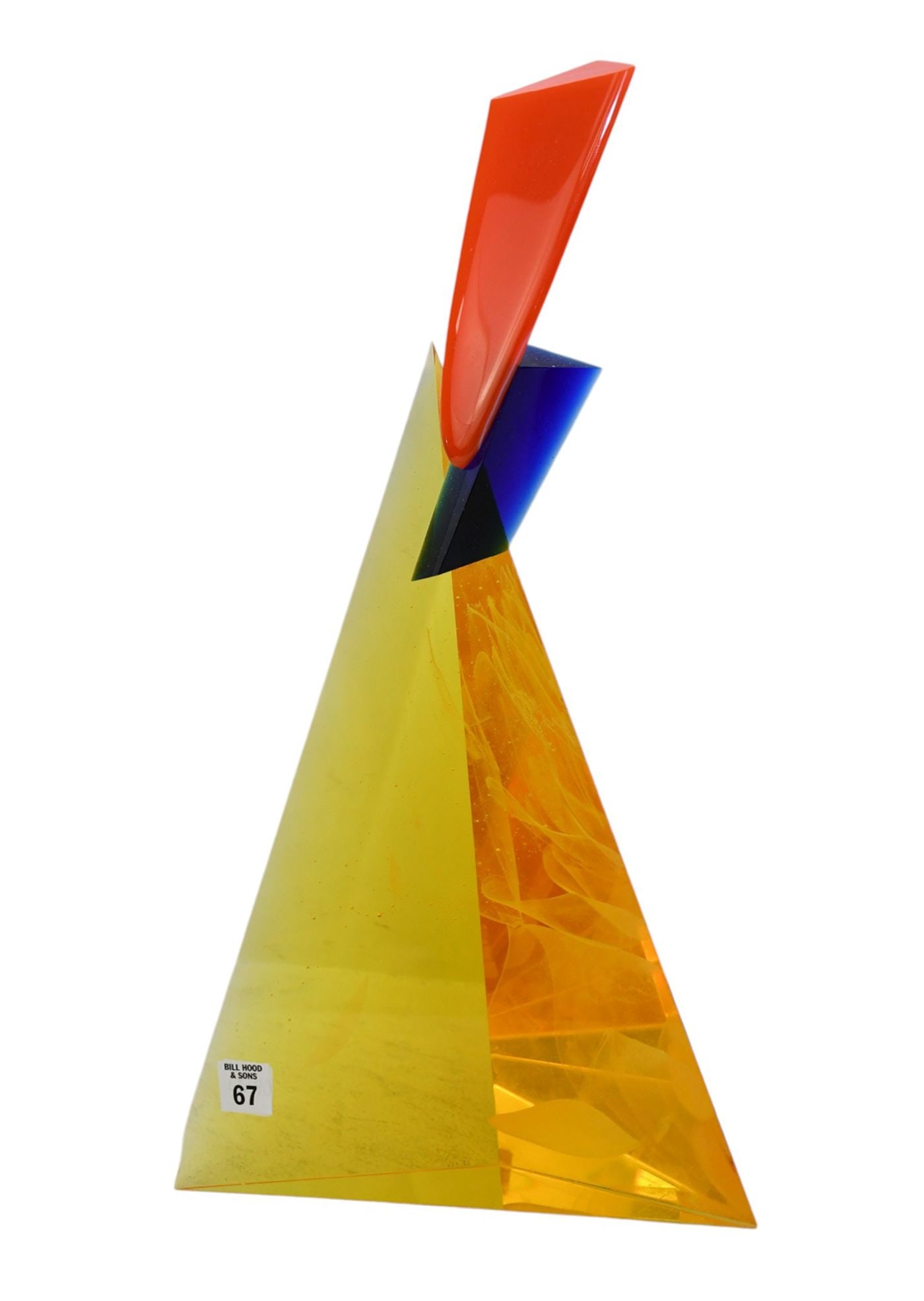 YAN ZORITCHAK (Slovakian b. 1944) Piece #3-87 -1987. Multi-colored glass and mixed media, Yellow (1 of 7)