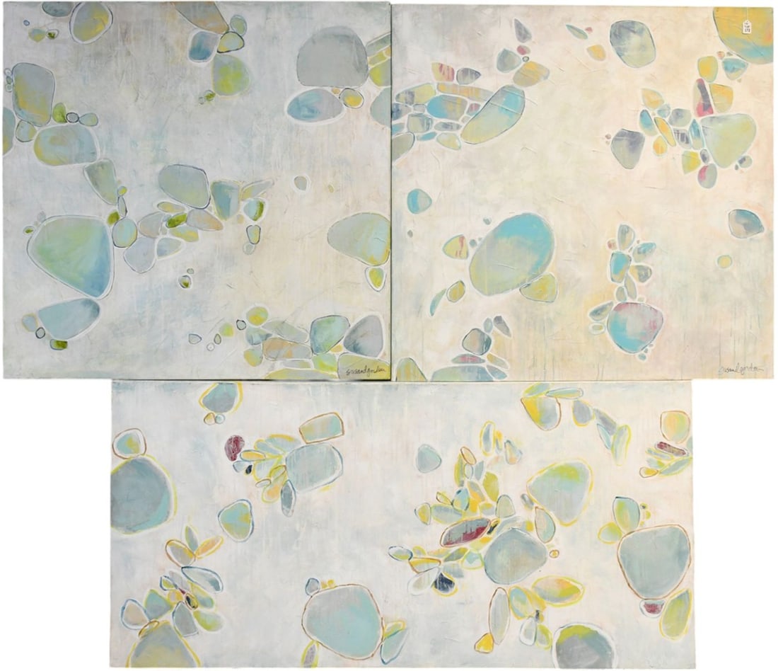 Susan Dennis Gordon 20th Century Alabama, 3 Piece Set -Large Contemporary Acrylic on Canvas Trio. (1 of 10)