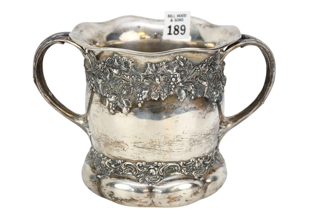 Sterling Loving Cup with Fruit in Relief, 22 ozt, 5 1/2" x 9"w (1 of 6)