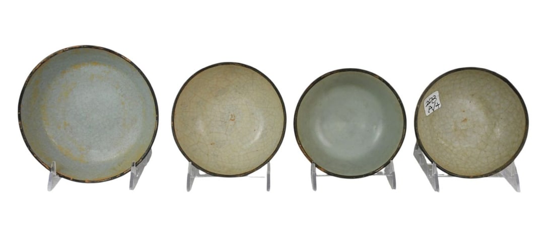 4 Chinese Pottery Bowls, 2"H x 6 1/2"w (1 of 8)