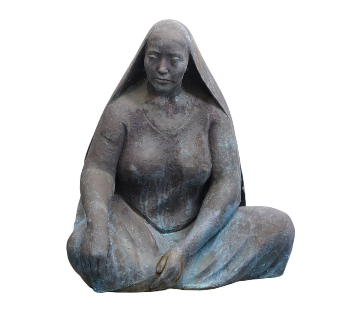 Armando Amaya (Mexican b. 1935) Large Bronze seated woman, Mujer de Mercado ll-1988. edition V/VI. (1 of 15)