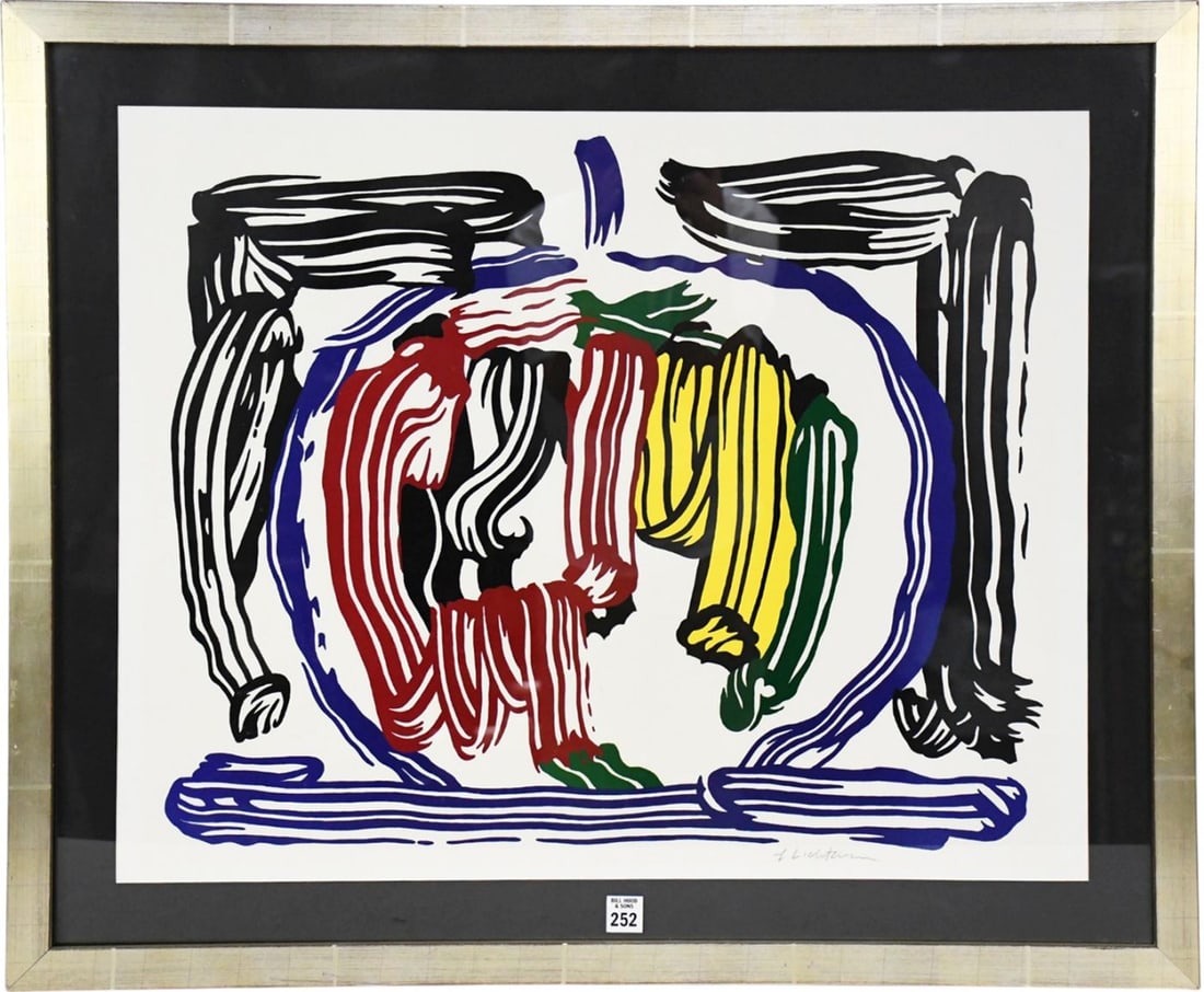 Roy Lichtenstein (American 1923-1997) Screen Print titled 'Brushstroke Still Life with Apple' (1 of 4)