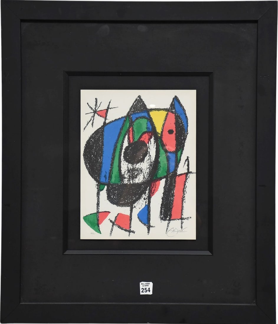 JOAN MIRO (Spanish 1893-1983) colored Lithograph. From Lithographs II Series - 1975. sheet size: JOAN MIRO (Spanish 1893-1983) colored Lithograph. From Lithographs II Series - 1975. sheet size approximately 12-1/2 x 9-3/4 inches.