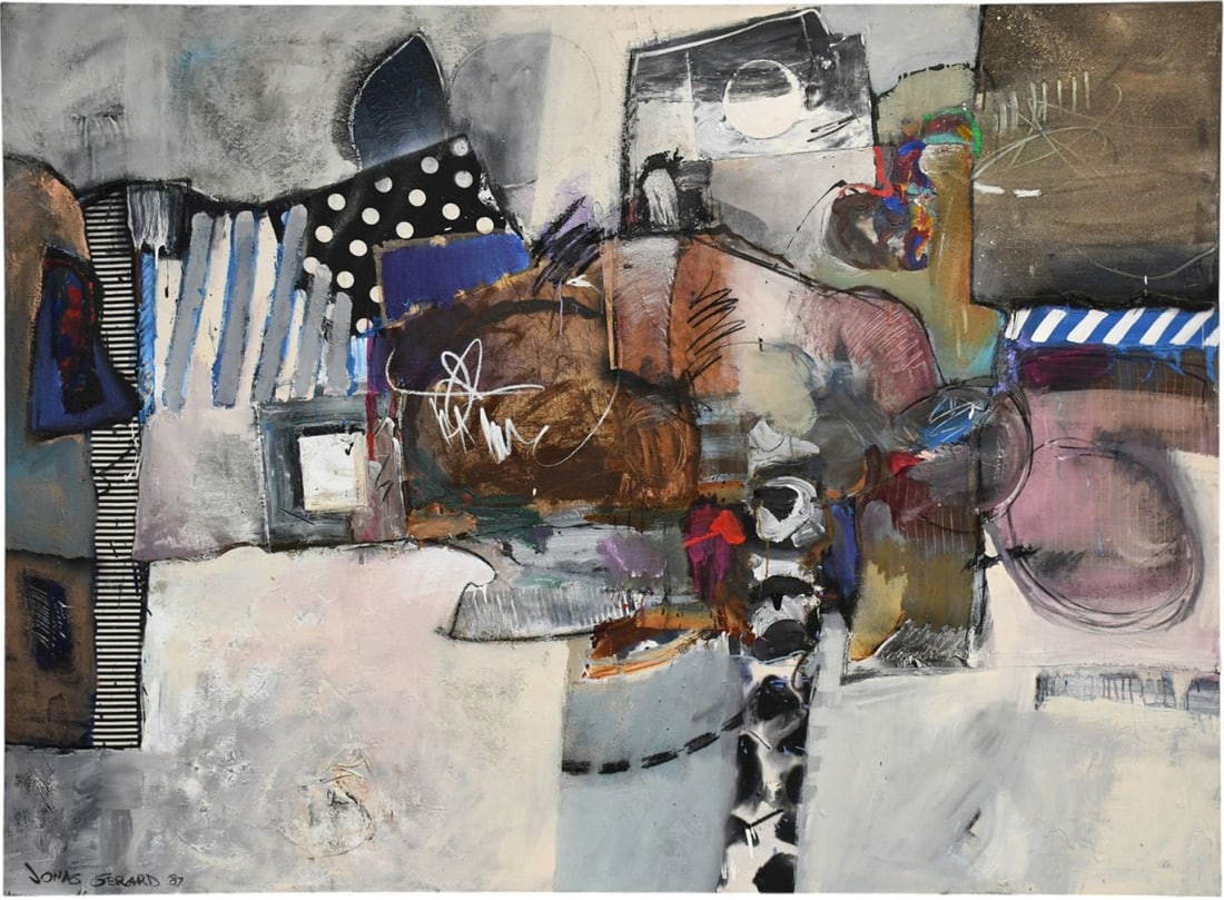 JONAS GERARD (American, b. 1941) "To Paint is to Love again #2" Very Large Oil on Canvas Abstract (1 of 11)