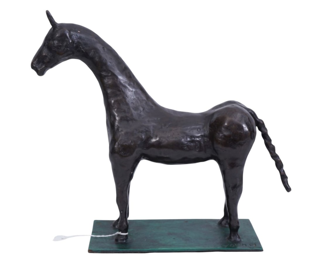 Bronze horse inscribed Young on one side and P.A. 1/8 on the other side. 13h x 15w inches. (1 of 6)