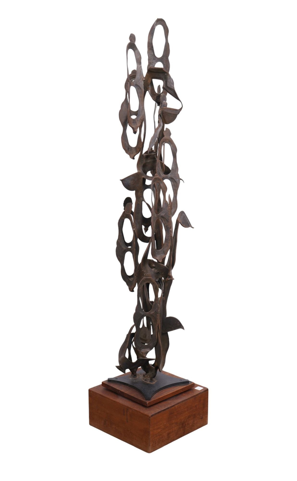 Bronze Abstract Rotating Sculpture, 59"h x 14"w: Bronze Abstract Rotating Sculpture, 59"h x 14"w
