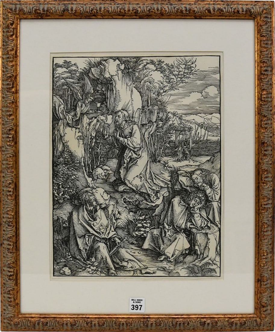 Albrecht Durer (German 1471-1528). Wood cut etching after Albrecht Durer, titled- Christ on the (1 of 6)