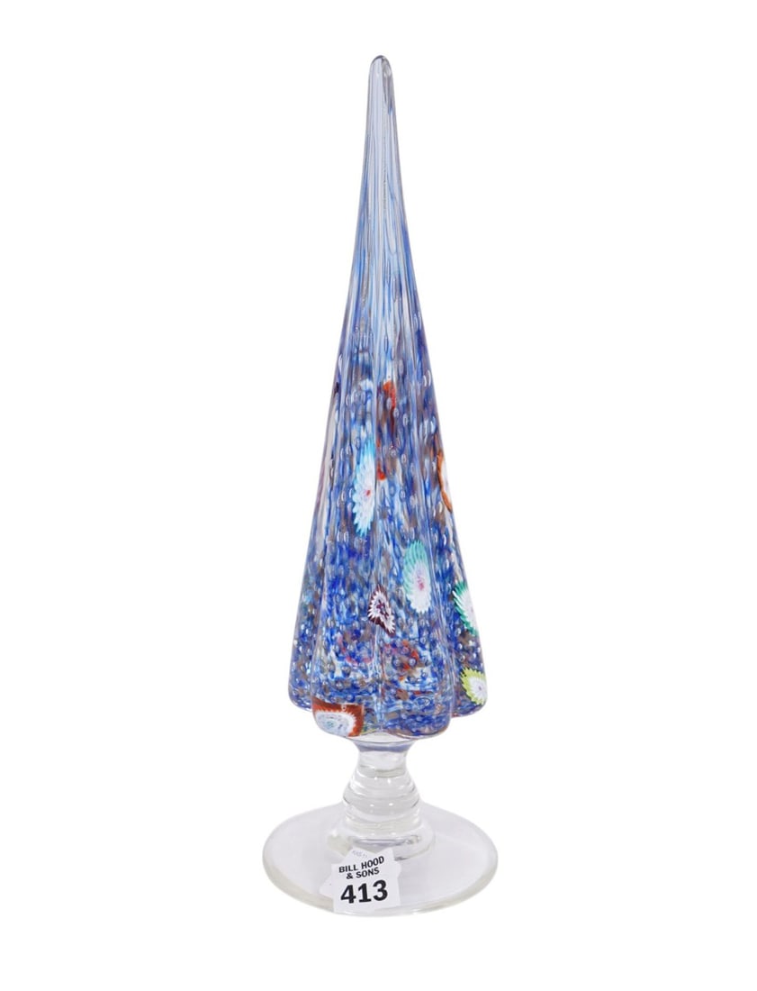 Murano Glass Cone Form Object d' Art, 12 1/2"h x 3 3/4"w (1 of 5)