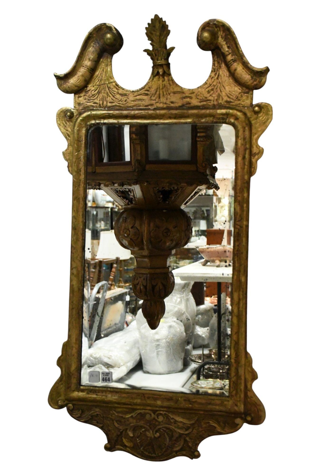 Georgian Carved Giltwood Mirror, 19th c., 39"h x 20"w (Couple old repairs to top) (1 of 6)