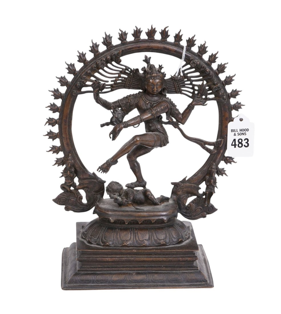 Vintage/Antique Shiva Natarja Lord of the Dance Bronze Statue, 10.5" high x 8" wide x 4.25" deep (1 of 9)