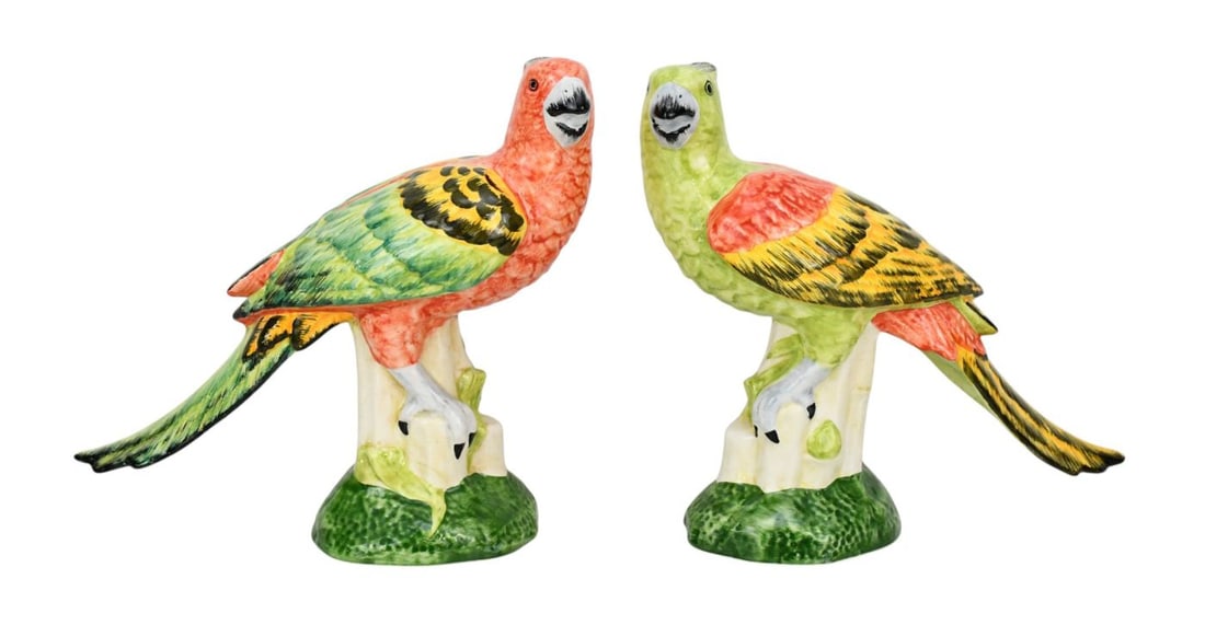 2 Chelsea House Italian Pottery Birds, Multi- Color, 8"h x 11"L (1 of 7)