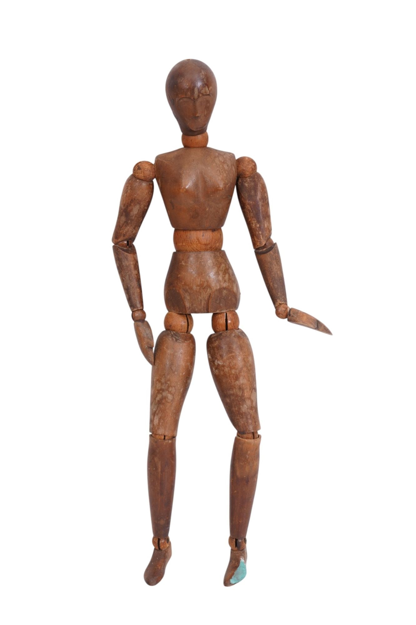 Artist Jointed Mannequin, 19th c. Figure (15"h x 5"w) AND Artist Jointed Hand, (11"h x 3"w) (1 of 15)