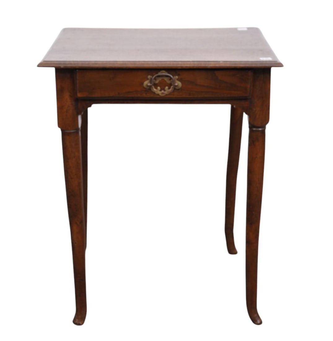English 18th c. Oak Side Table with Single Drawer, 28"h x 22 1/2"w x 20 1/2"d (lots of wear) (1 of 9)