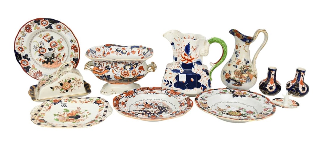 Lot of Antique Imari Tablewares, Ironstone, Some Porcelain, Covered Dish, Open Tureen & Plates, (1 of 17)