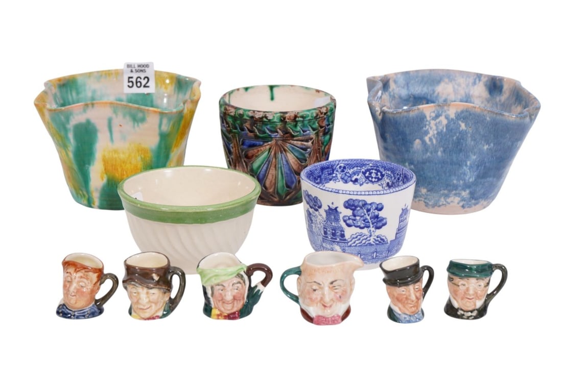 5 Misc. Pottery Bowls, 2 Williamsburg Pottery AND 6 Miniature Royal Doulton Mugs, Mug 5"h x 6"w (1 of 11)