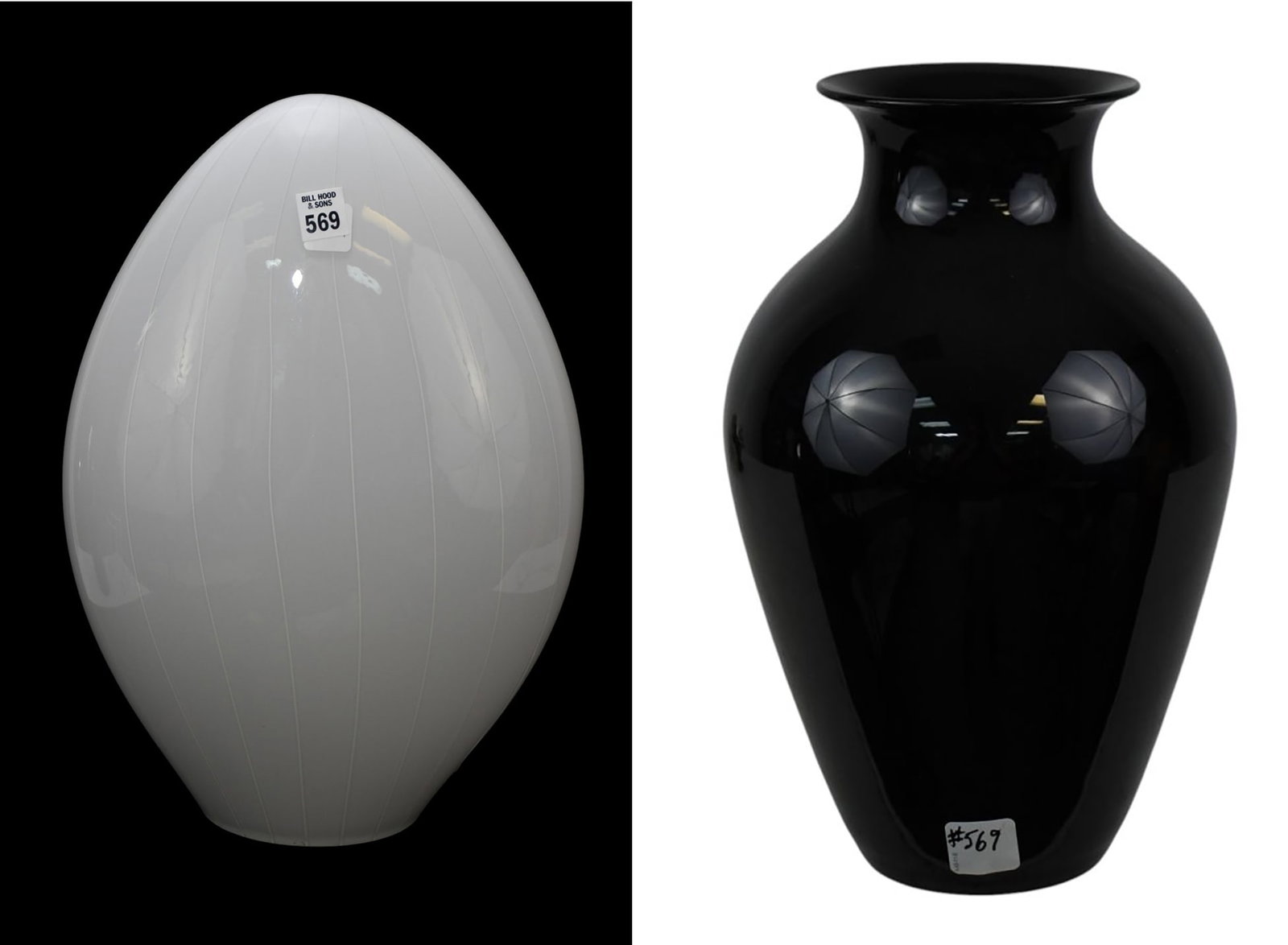 Contemporary modern glass table lamp- 16 1/2 inches tall 12 inches wide, sold with Bavier and Toso: Contemporary modern glass table lamp- 16 1/2 inches tall 12 inches wide, sold with Bavier and Toso Marano black vase- 12 inches tall by 7 inch diameter.
