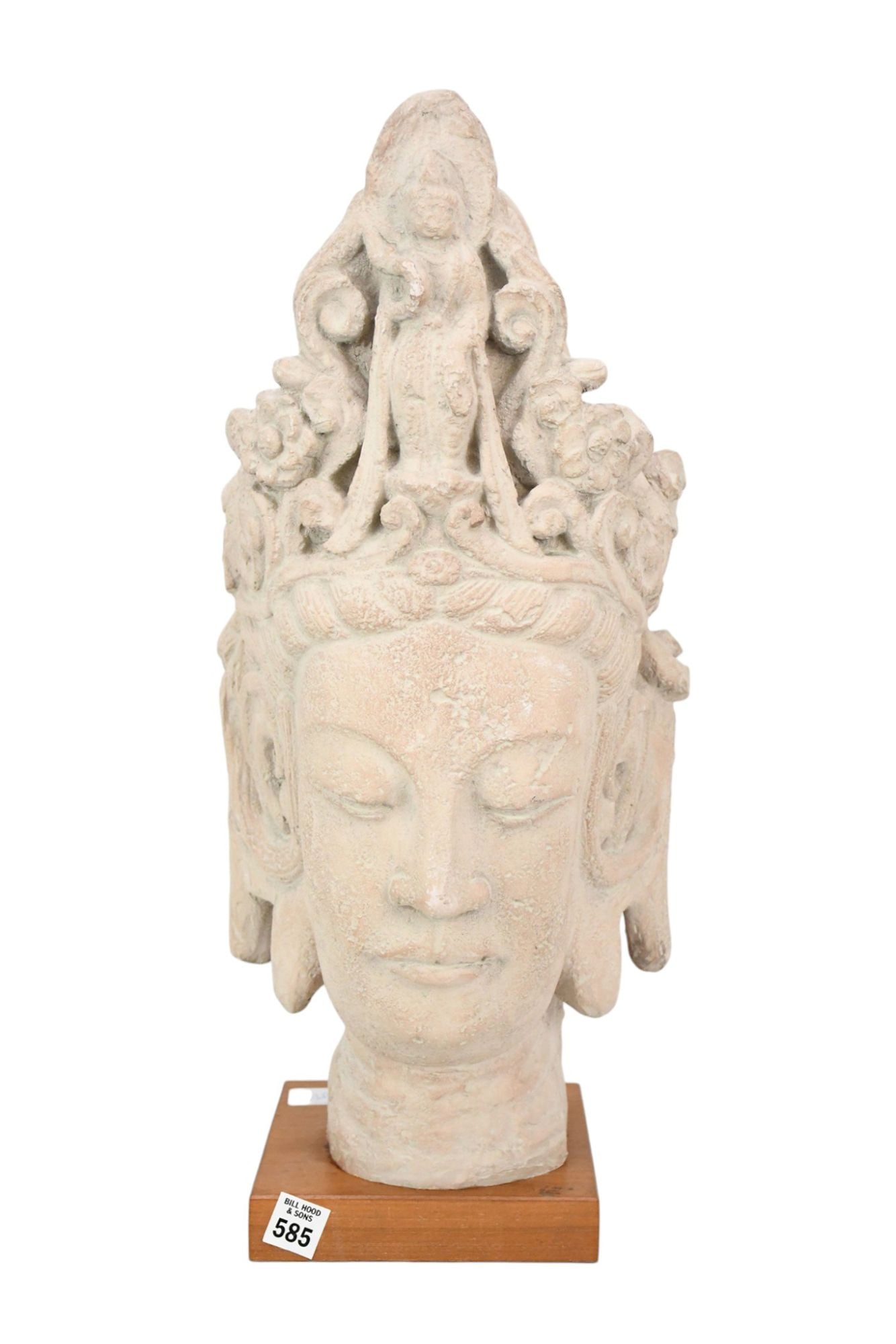 Mid Century Austin Production Buddha Bust, Sculpted from Durastone, 21"H x 7"W x 6 1/2"D: Mid Century Austin Production Buddha Bust, Sculpted from Durastone, 21"H x 7"W x 6 1/2"D