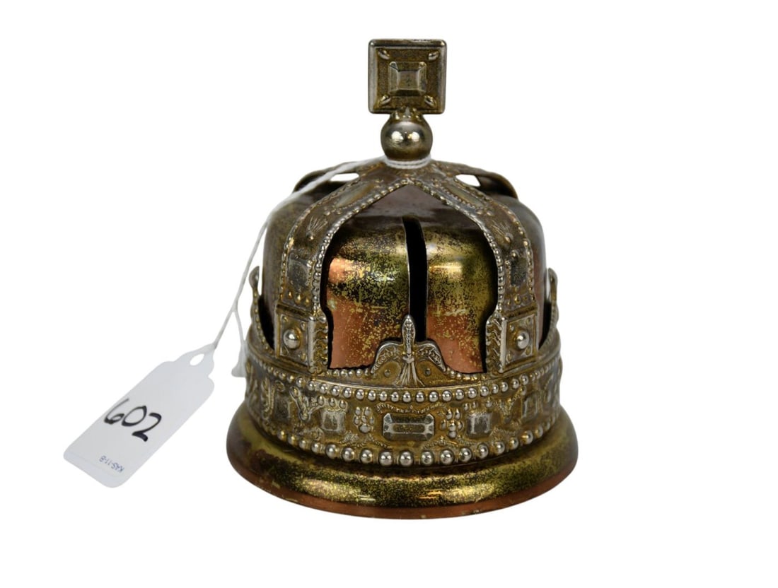 Vintage English Crown Piggy Bank, 4.5" high x 3.5: dia (1 of 5)