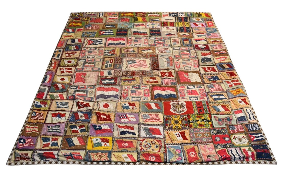 Vintage Flag Quilt 88" x 77" (Couple Stains) (1 of 8)