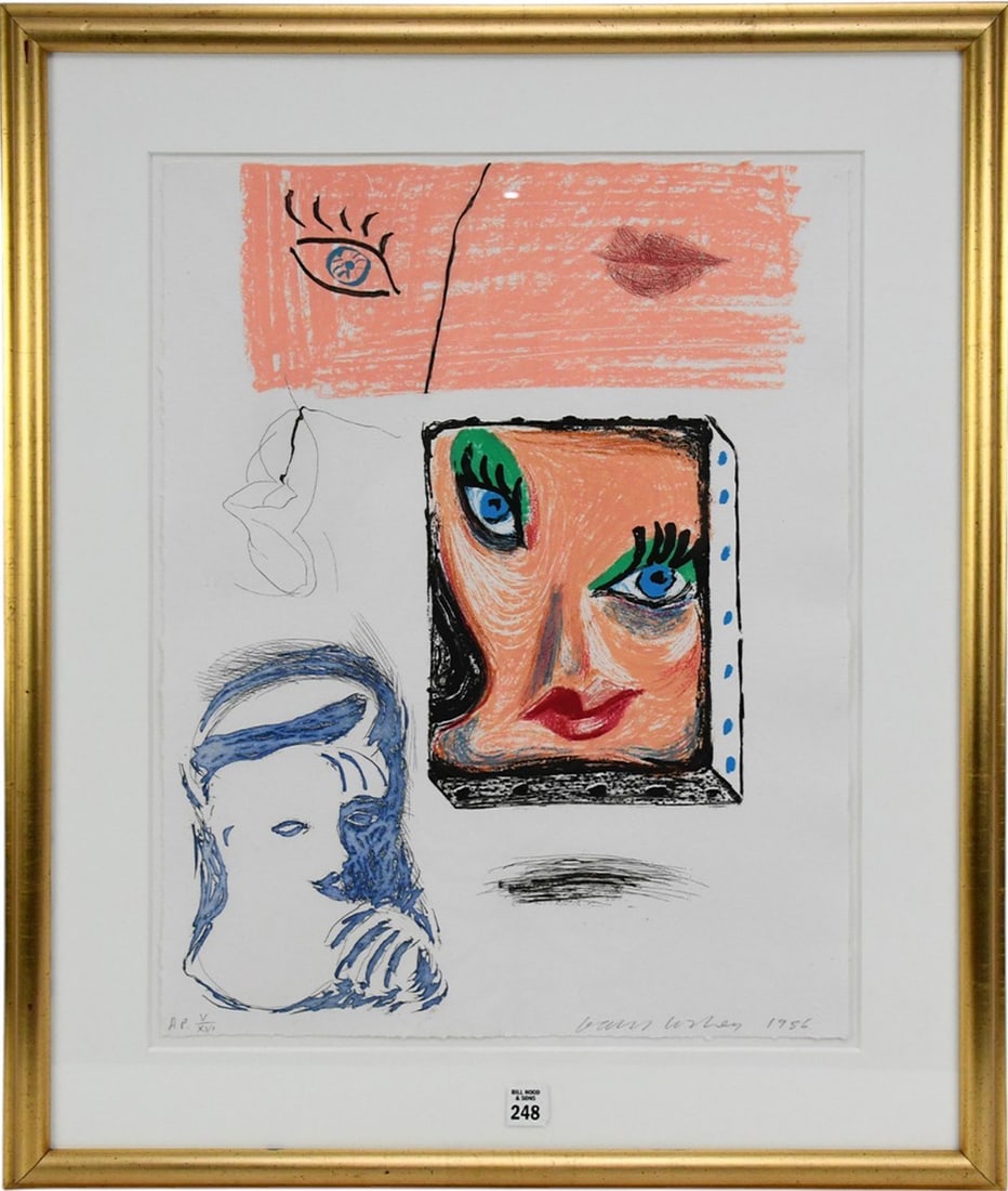 David Hockney (British 1937–2026) Image of Celia, from Moving Focus- 1986. Lithograph in colors: David Hockney (British 1937–2026) Image of Celia (Study), from Moving Focus, 1986. Lithograph in colors on HMP handmade paper 22-3/4 x 17-3/4 inches (sheet) A.P. ed. V/XVI Signed, numbered, and date