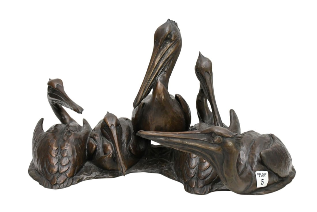 David H. Turner Bronze Sculpture, "Pelican Repose - 2010. edition 9/90, 11"h x 20"w x 13"d. Comes: David H. Turner Bronze Sculpture, "Pelican Repose - 2010. edition 9/90, 11"h x 20"w x 13"d. Comes w/ Provenance & Certificate see images