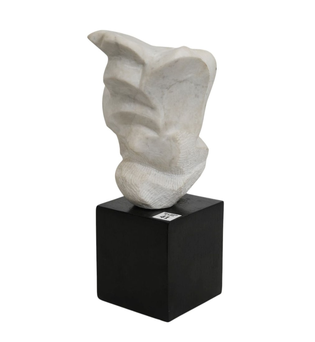 George Warrek (American 1899-1990), Carved Marble Abstract - 1969. marble sculpture is 8-1/2 x 6 (1 of 6)